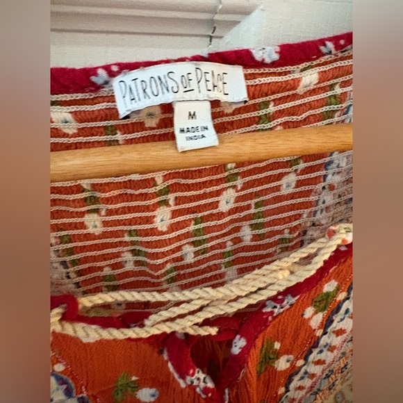 Patrons of Peace boho floral paisley peplum tank size medium - Picture 2 of 8